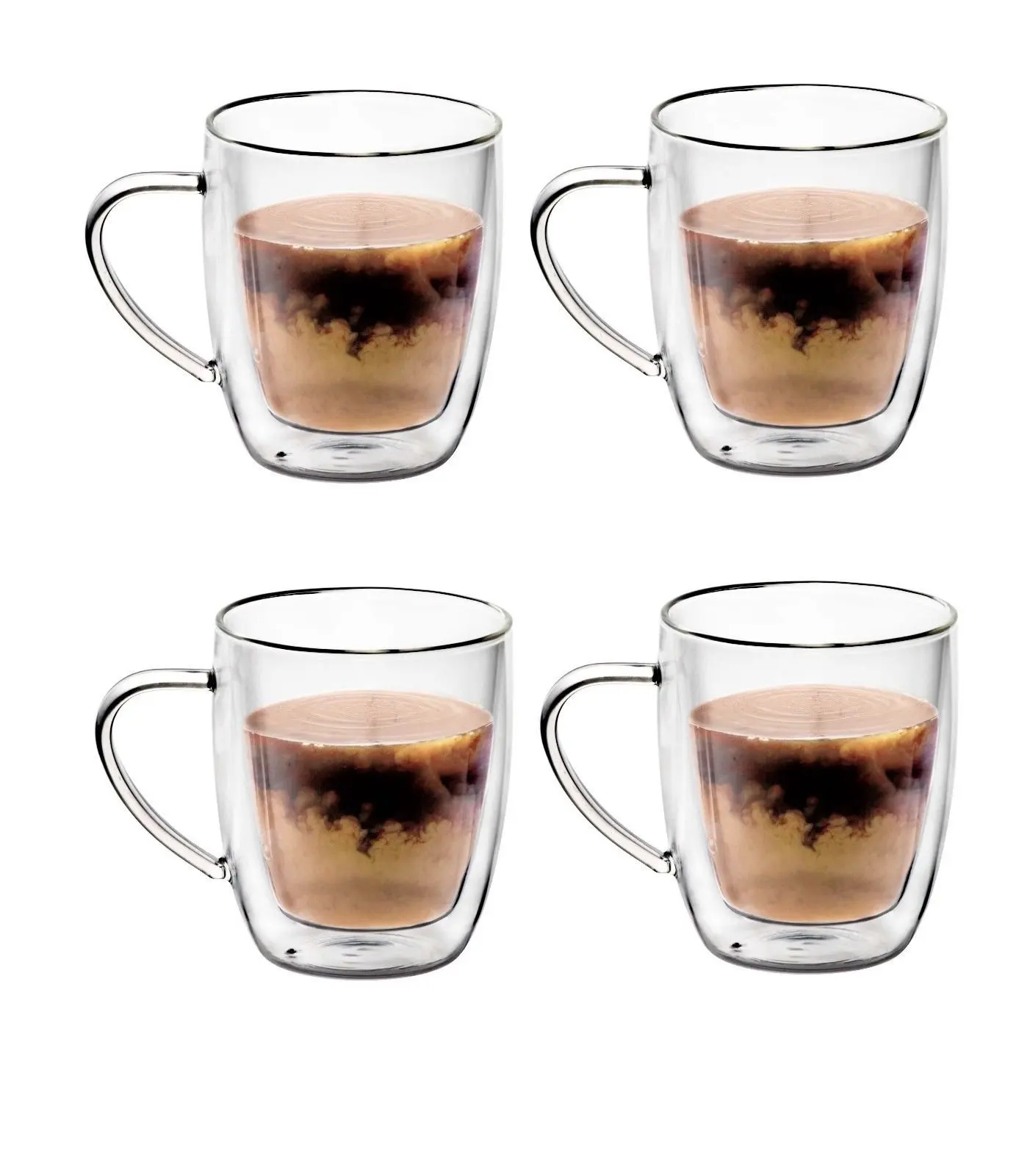 Buy 20 Oz Set Of Borosilicate Glass Coffee Mugs With Handles Double