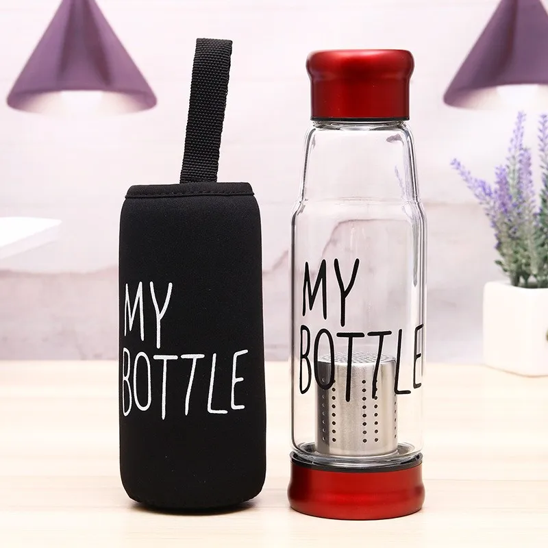 My Bottle Glass Water Bottle, Glass Drinking Bottle with Filter