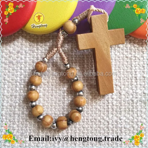 Wholesale Round Wooden Beads Catholic Ring,Religious Ring,Finger Rosary