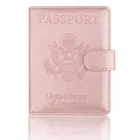 2019 Pu レザーパスポートホルダー Rfid ブロッキングクレジットカードパスポートチケットマネー旅行ホルダーのための米国のアメリカ