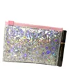 Holographic glossy finishing Transparent Reclosable zip top Bubble Padded plastic Pouch