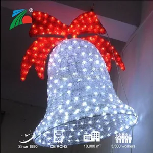 Giant Outdoor Christmas Lights Event Decoration Pole Bell Light With Ornament