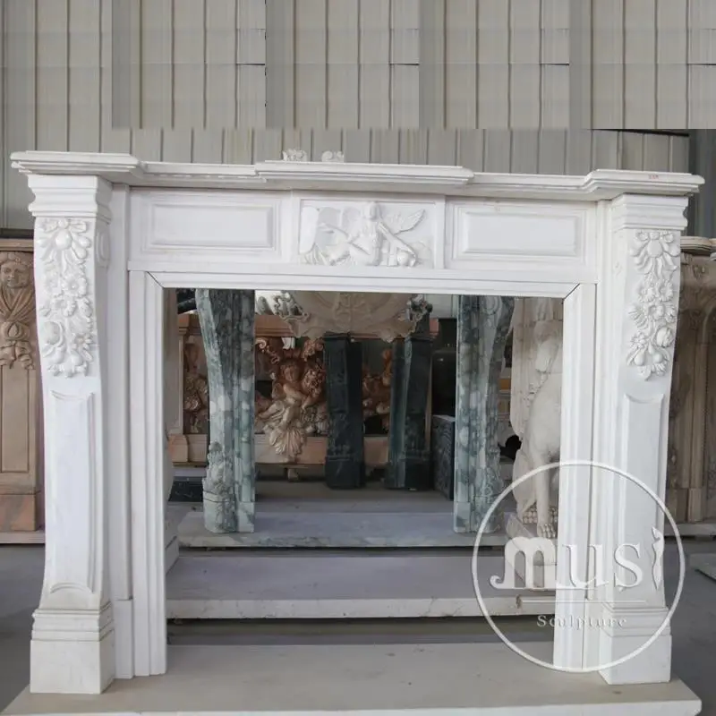 Modern Clean Lines Marble 3 Sided Electric Fireplace View 3 Sided