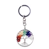 Tree of Life Keychain Natural Crystal Stone Handmade DIY Keychain