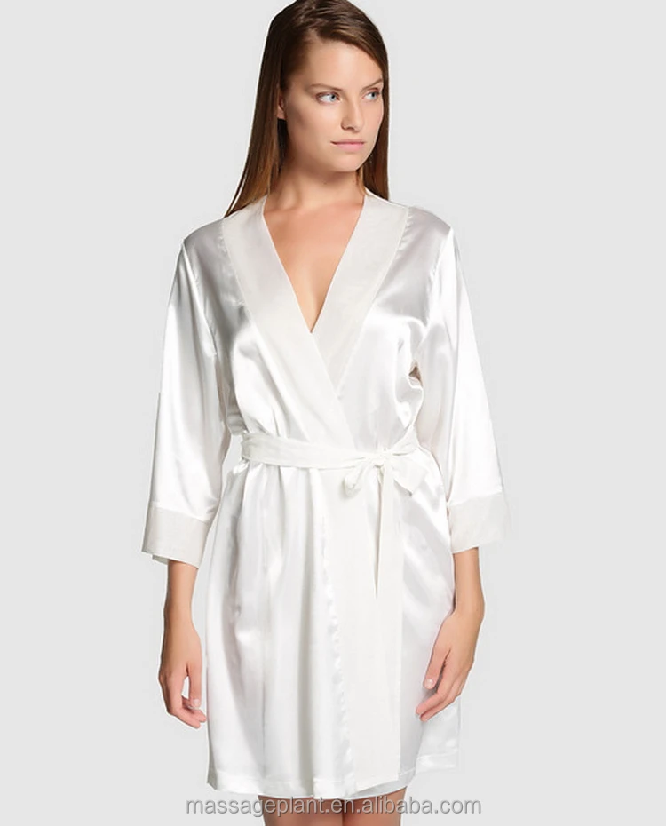 white satin bride robe