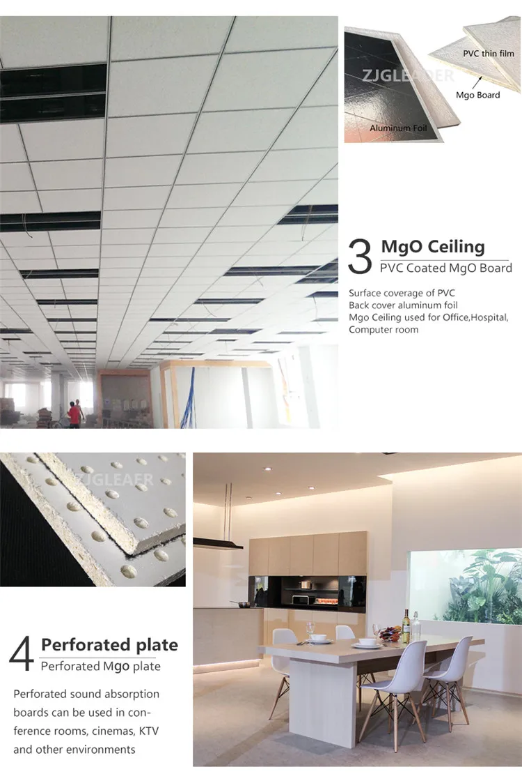 6mm Boards Mgo White Or Grey Decorative Fireproof Wall Board For Living