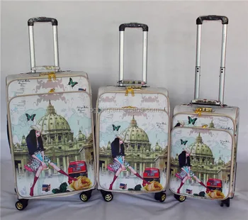 printed hard case luggage