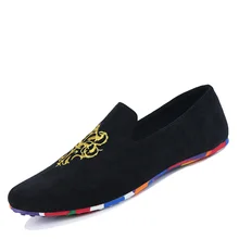 2015 men fashion slip-on Totem Printing flats shoes Nubuck Leather driving shoes men moccasins male boat loafers 5505