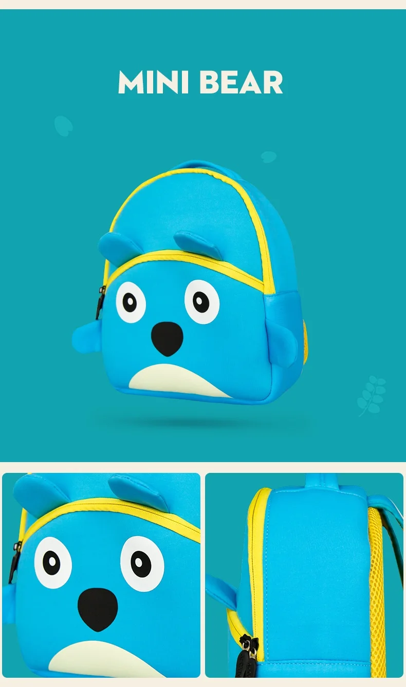 Kindergarten kids school backpack bag Neoprene cute animal backpack for young children toddler