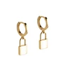 Fashion Minimalist Stainless Steel Gold Lock Earrings, Dainty Gold Padlock Huggie Hoop Earrings