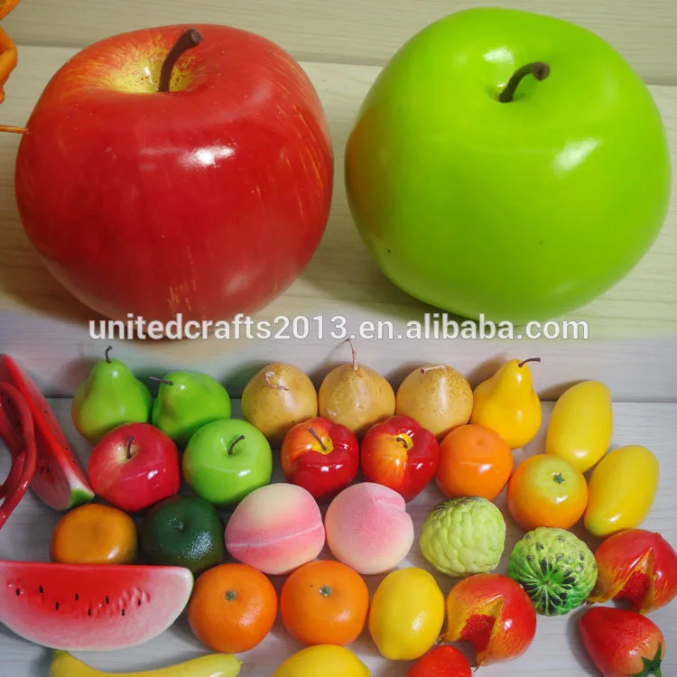 Decorative Artificial Fruits Slices Fake Strawberry Leaves Fake Fruit