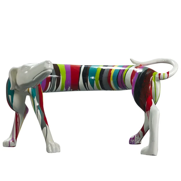 Abstract Sculpture Arts Decoration Figure Colorful Painted Dachshund