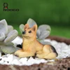 ROOGO wholesale resin cheap mini German Shepherd Dog shape home or party accessories craft furnishing articles for children gift