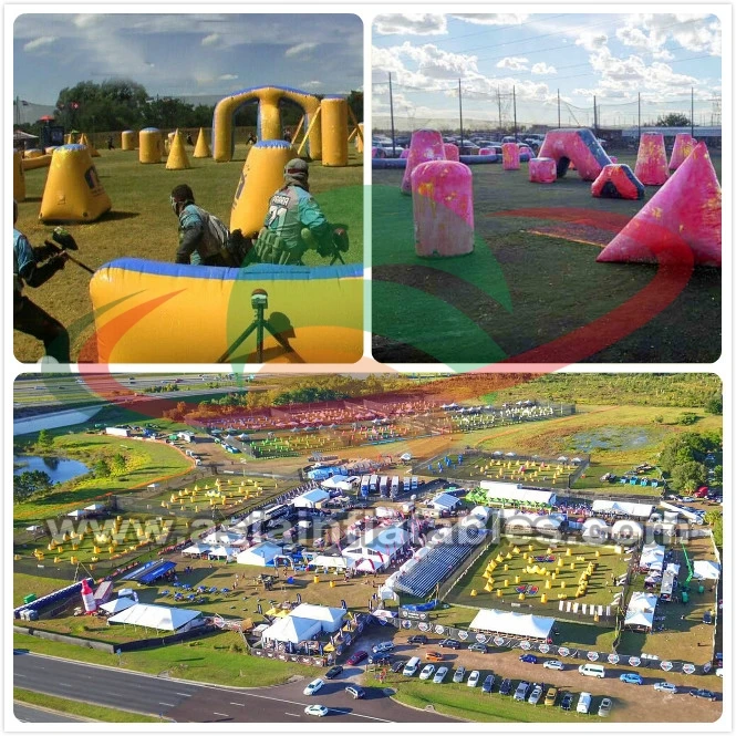 Custom Paintball Inflatable Bunkers Walls for Outdoor Archery Games / Inflatable Paintball Barriers