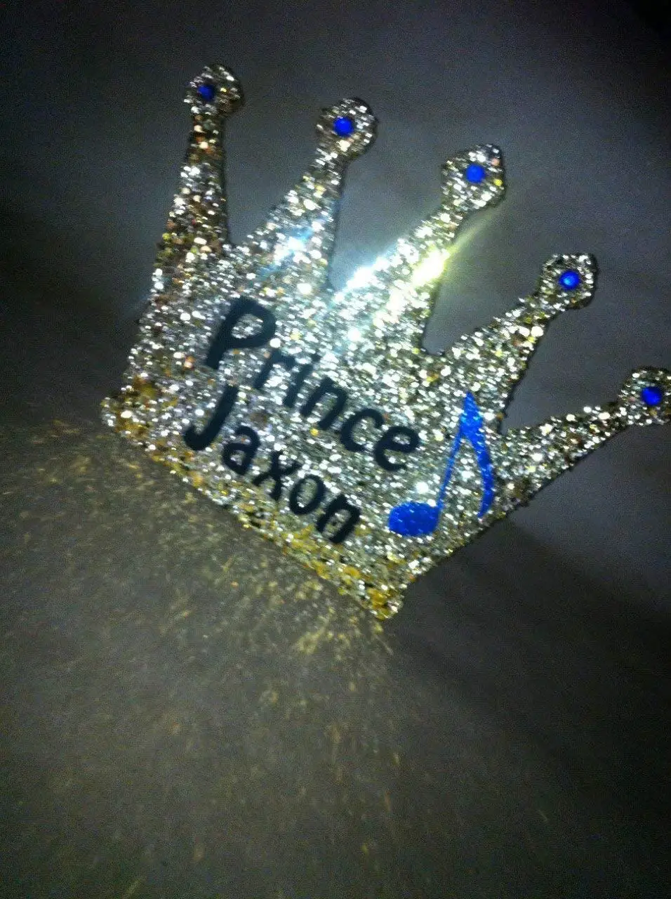 Glitter crown centerpieces Royal themed centerpieces for baby shower centerpieces Prince theme or Princess theme 10 sparkling letters or numbers!