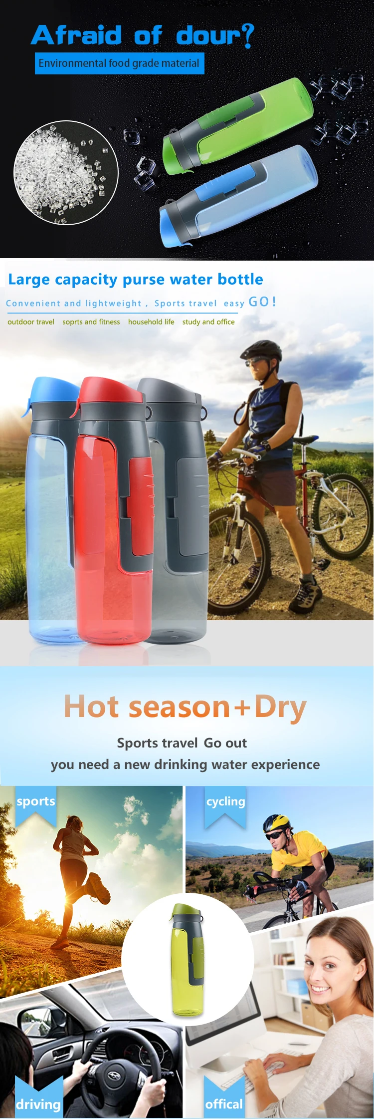 storage attachment wallet patent outdoor sports drinking water bottle