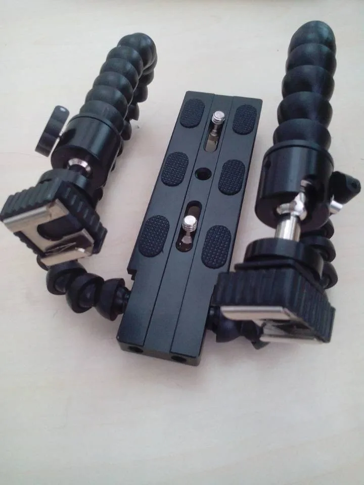 Macro Shooting Flexible Dual Arm Dual Hot Shoe Flash Bracket Buy Dual