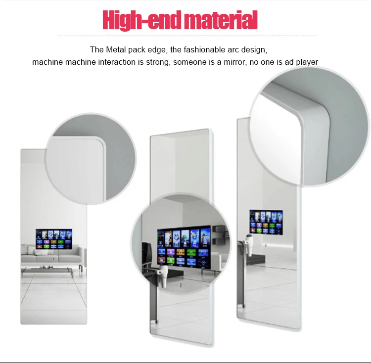 43 inch Wall mounted Interactive bathroom digital signage Magic Mirror Advertising Display for hotel, shopping mall