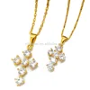 bulk wholesale custom chain gold jewellery mangalsutra rhinestone diamond cross necklace