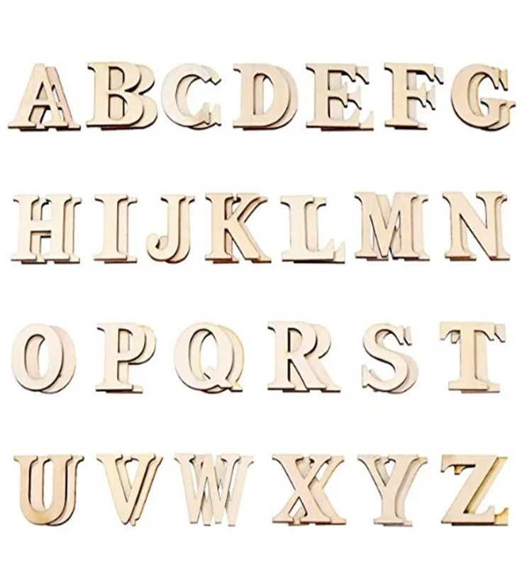 Wood Letters Wooden Alphabets Letter Craft Pieces For Diy Wedding