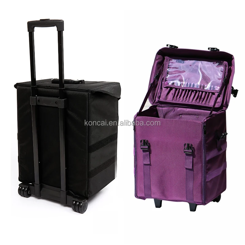 Hair Nylon Trolley Travel Rolling Beauty Makeup Cases Professionals With Wheels Cosmetics Case Luggage Cosmetic