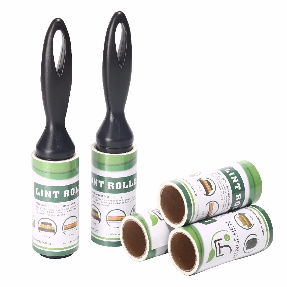 Strong Sticky Lint Roller Dust Printed Adhesive Tape Spiral Cut Lint