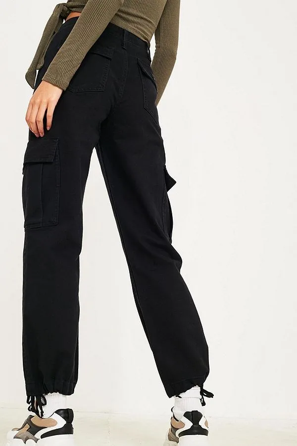 black cargo joggers womens