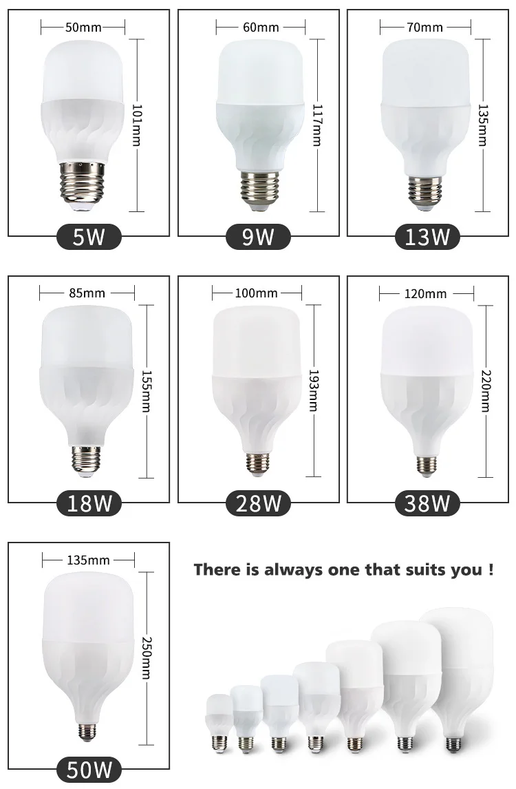 High brightness High-quality Aluminum Plastic T shape 5W led lamp e27 led t bulb