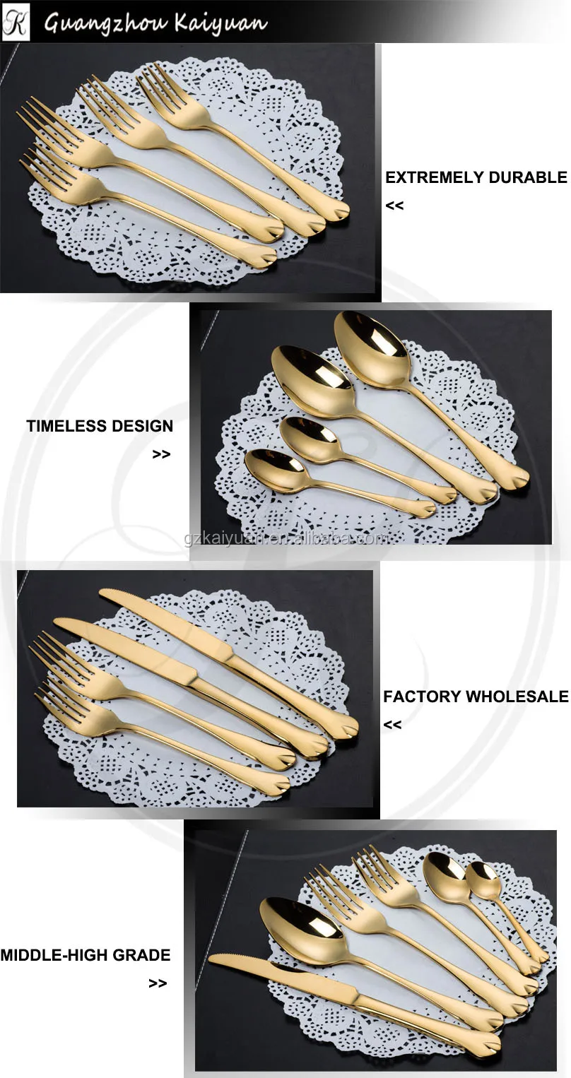 South Africa Used Gold Plated Flatware Wholesale,Dishwasher Safe Gold