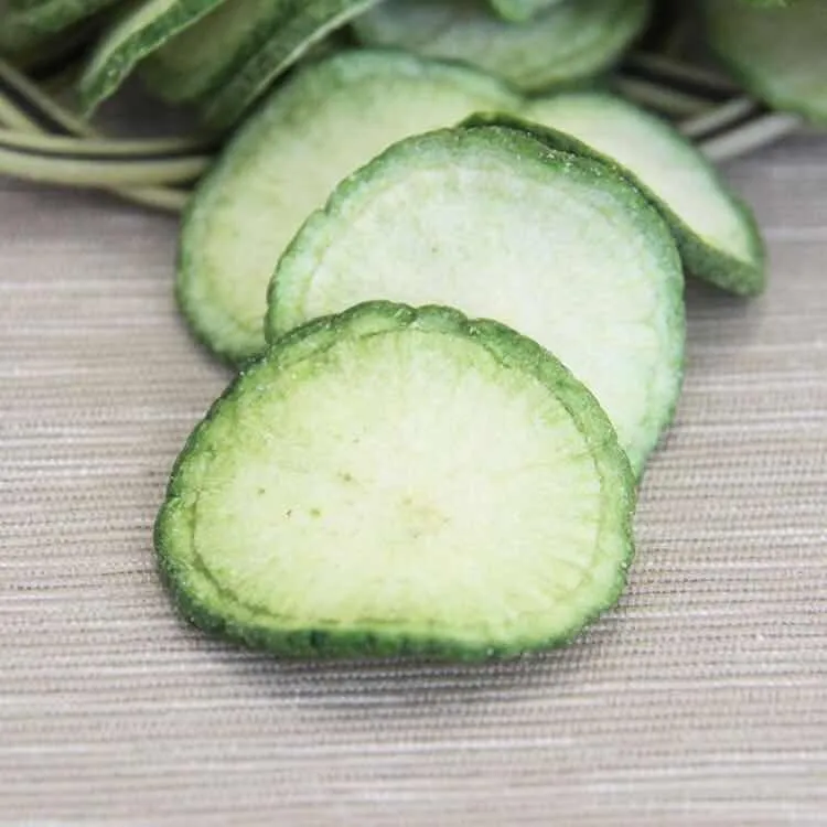 healthy and delicious snack vf green radish chips