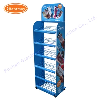 Blue Color Retail Metal Wire Shelves Display Stands For Chips Blue Color Retail Metal Wire Shelves Display Stands For Chips