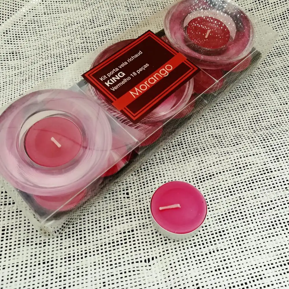 Red PVC pack scented tealight candle crystal holders