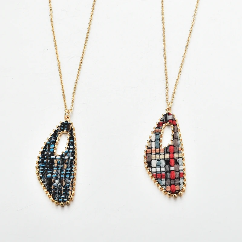 ins 长度项链几何规律性女士项链英国格子女性项链