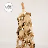 New arrival modern style embroidery big rose gold sequin fabric tulle lace
