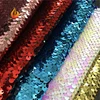 SUNY Glitter Blue Matte Copper Reversible Sequin Embroidery Fabric