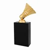Personalized Engraved Badminton Match Crystal Trophy For Tournament