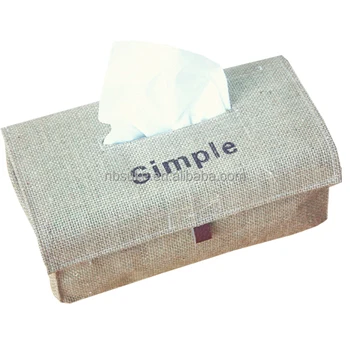 burlap tissue box cover