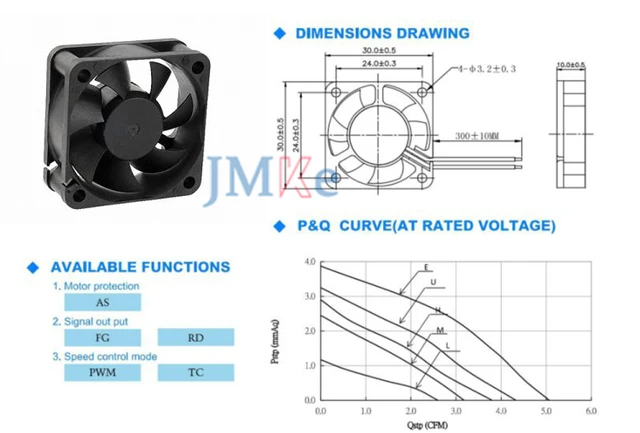Jmke 30x30x10mm De Alta Velocidad De 5v 12v 24v Dc Tranquilo Jmke 30x30x10mm De Alta Velocidad De 5v 12v 24v Dc Tranquilo
