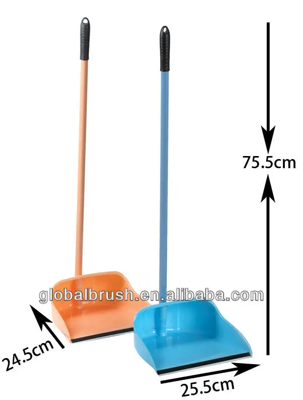 Hq7003 Red Dustpan With Long Pvc Coated Wooden Stick From China Factory