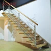home interior stainless steel and solid wood staircase design
