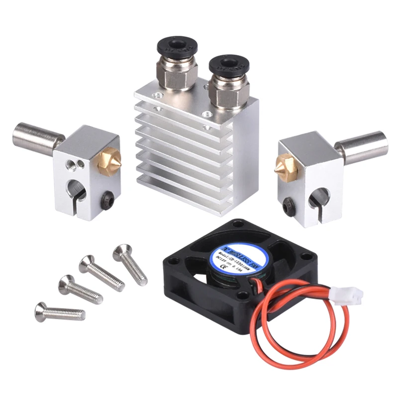 BIQU 3d printer parts chimera Hotend Kit Dual Color Multi-extrusion All metal V6 Dual Extruder 0.4mm/1.75mm
