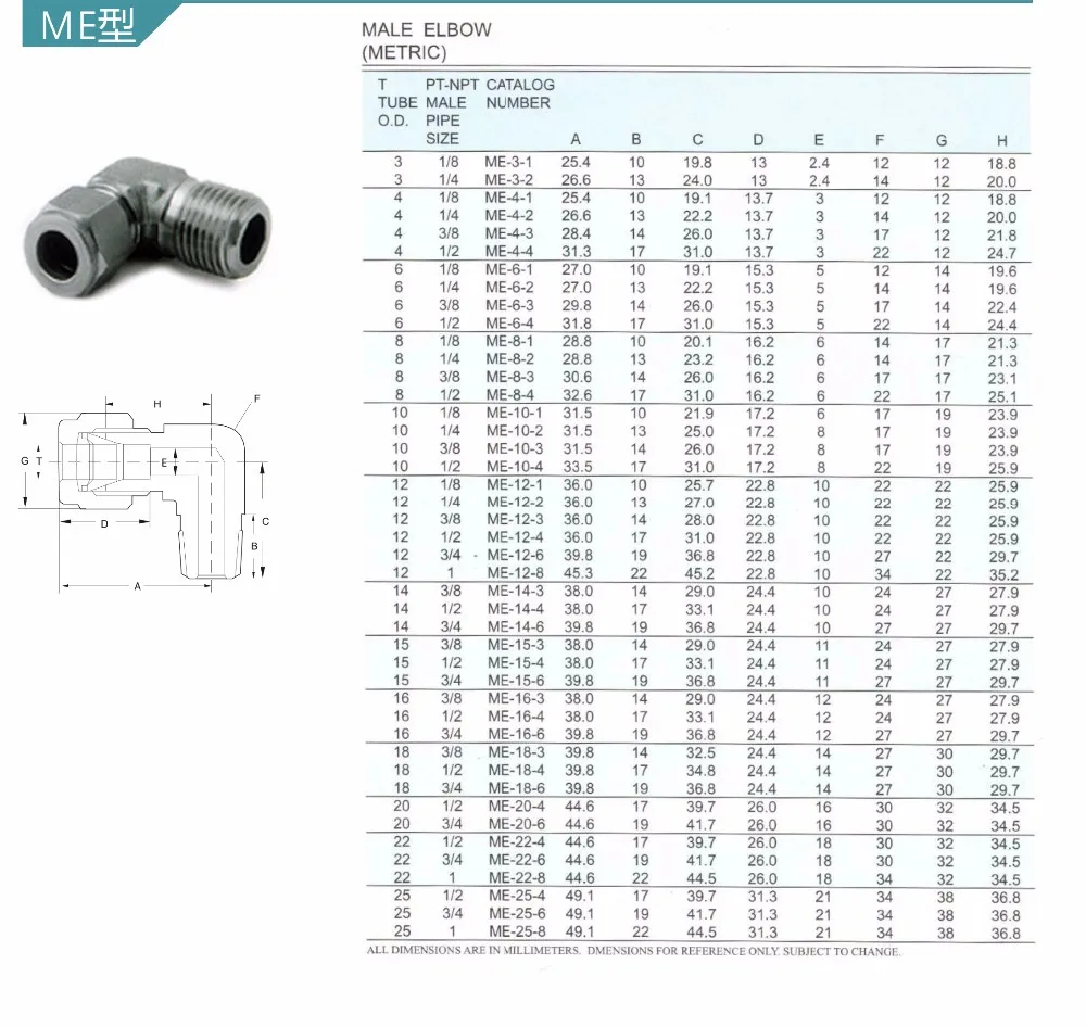 Stainless Steel 316 Elbow Compress Gas Male Pt Tube Fitting Connector 1 ...