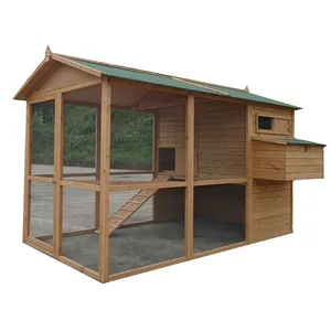 Huge Solid Wood Hen House Chicken Coop With Run Nesting Box