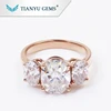 Tianyu gems Customized 14k/18k rose gold ring 8*10mm oval old mine cut moissanite engagement lady ring