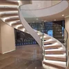 Modern residential steel wood curved /arc /helical stairs