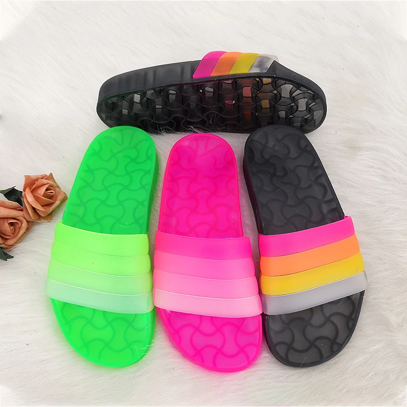 transparent slide sandals