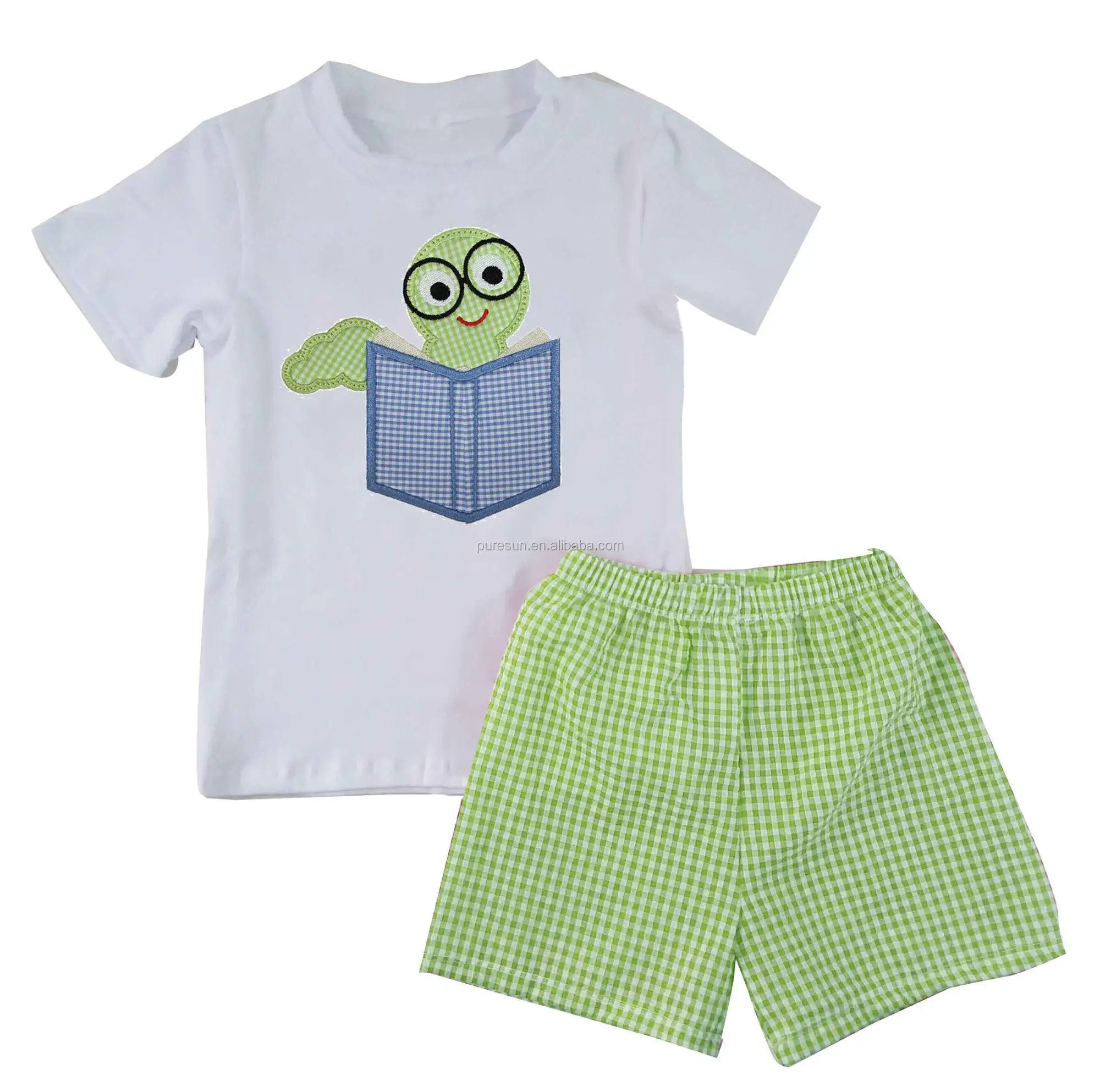 Wholesale Toddler Boys Boutique Outfits Kids Applique Clothing Sets ...