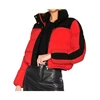 Custom Women winter clothing colorblock padded cropped Puffer Jacket