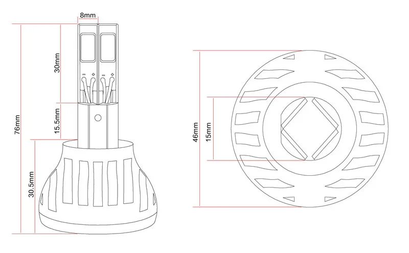 4sides 12V Motorcycle headlight led for moto H4 H6 H7 ,motorcycle round headlight