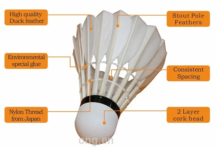 Rsl Quality Duck Feather Badminton Shuttlecock Oem Production (lingmei